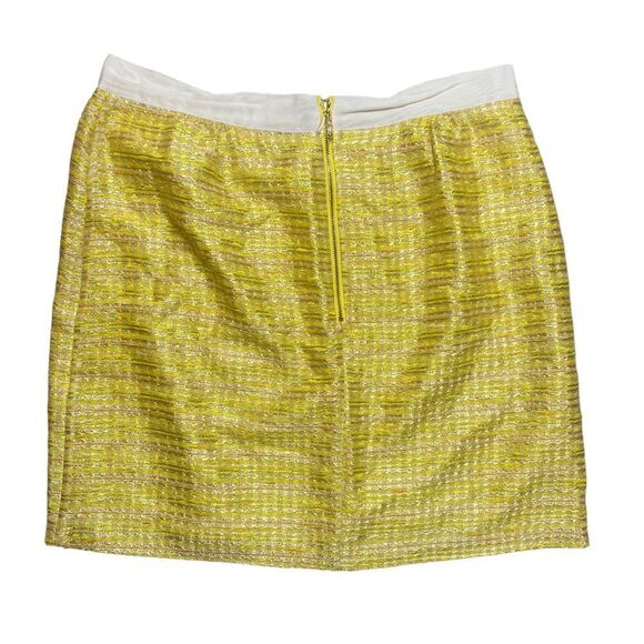 Kate Spade New York Yellow Tweed Knee-Length Skirt Size 12 Grosgrain Trim - Picture 6 of 10